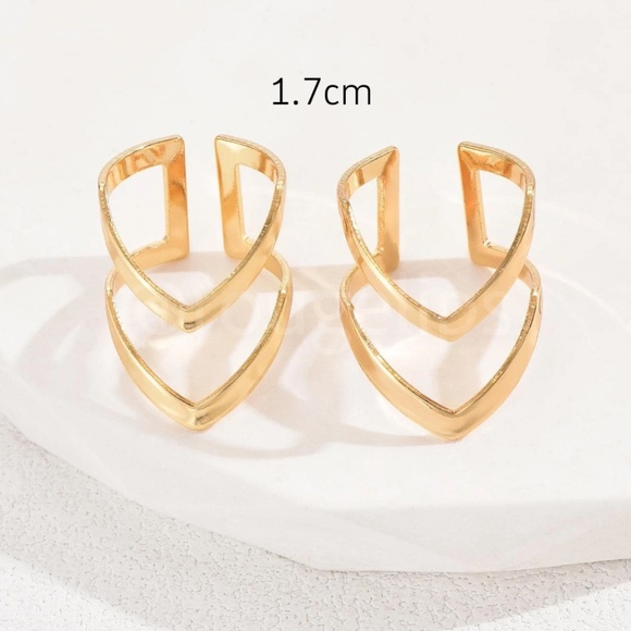 2 pcs Yellow Gold Tone Ring Set Iron Fashion Jewelry - Picture 5 of 5